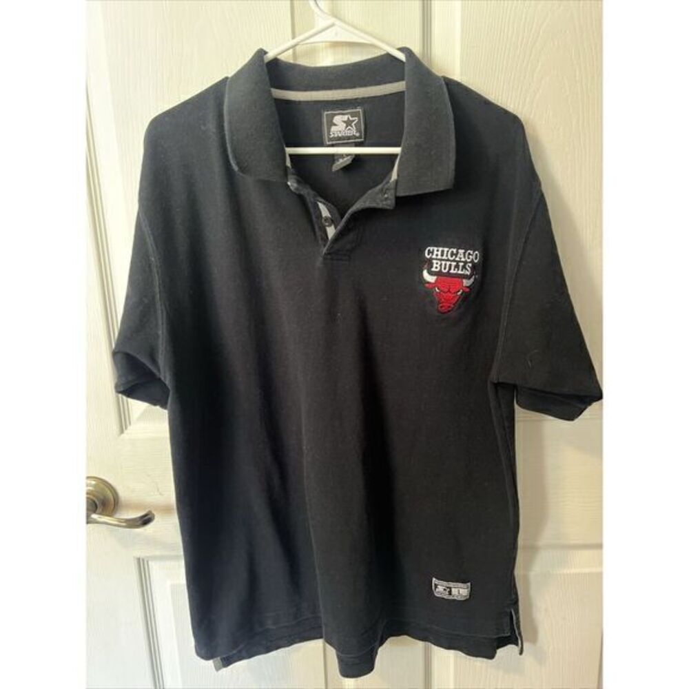 Vintage Starter Chicago Bulls Polo Shirt‎ Mens Size Large